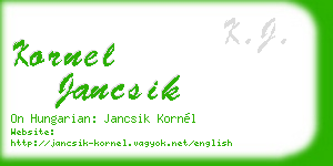 kornel jancsik business card